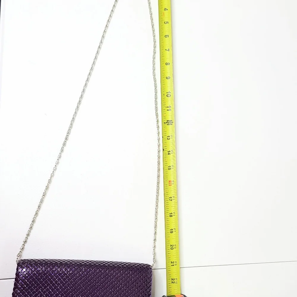 Jessica McClintock Purple Gold Beaded Clutch Purse